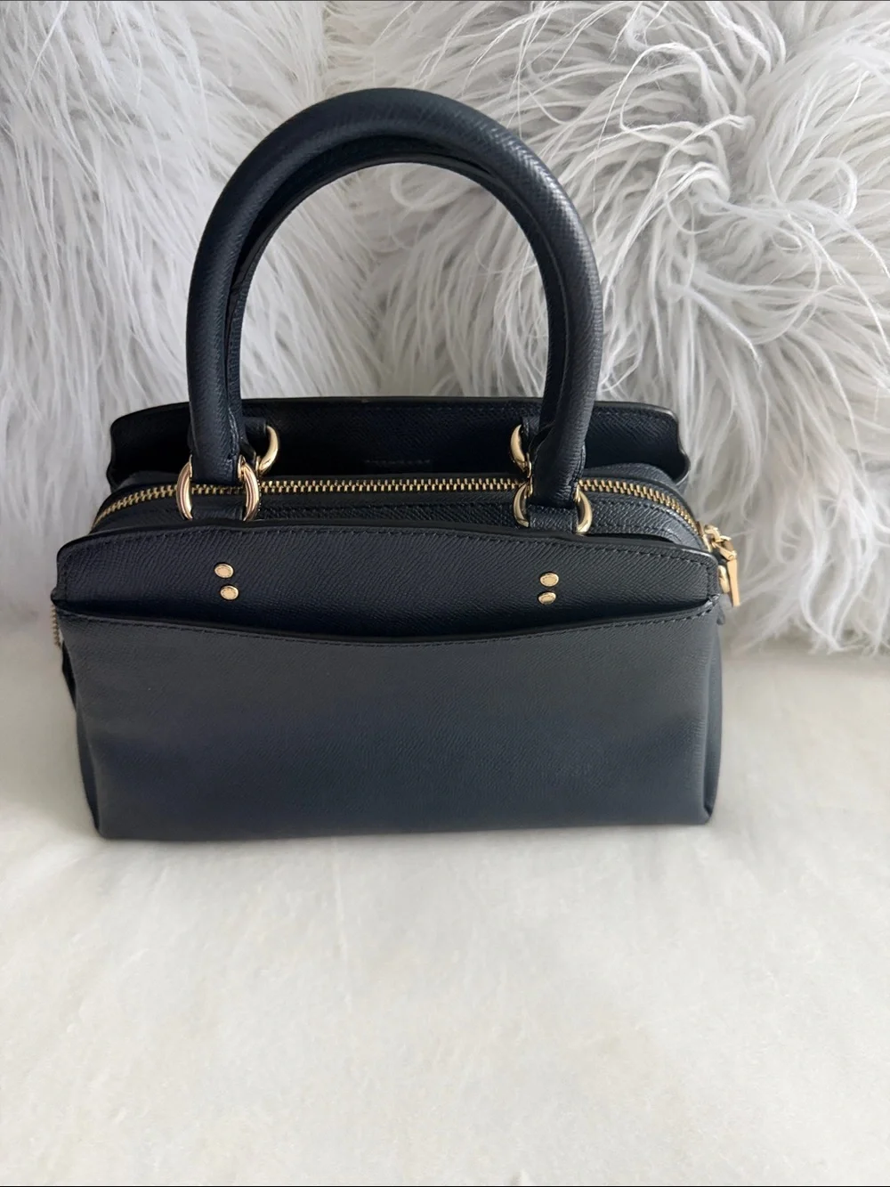 Coach Lillie Carryall Navy Leather
